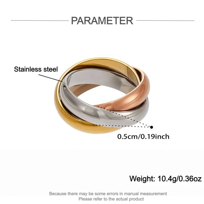 Wholesale Premium Stainless Steel Trinity Rings