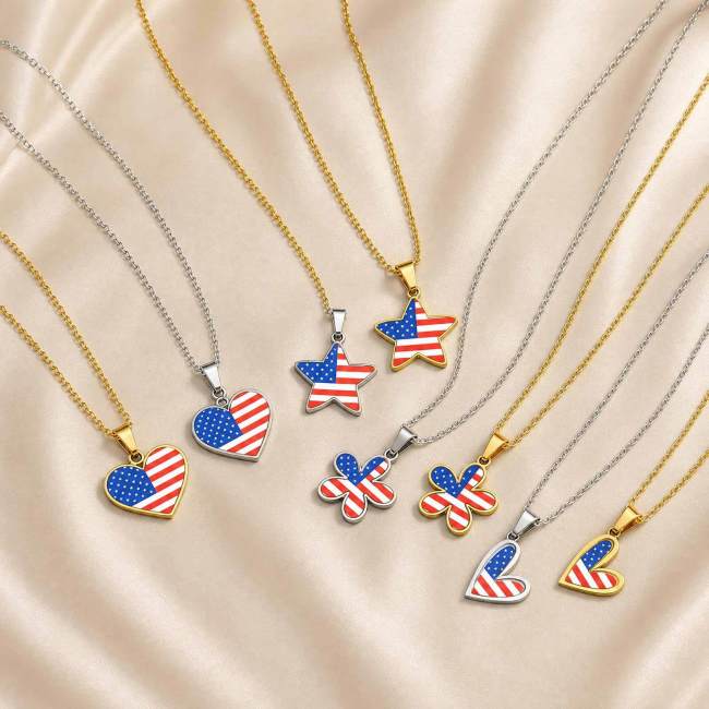 Wholesale Stainless Steel American Flag Pendant