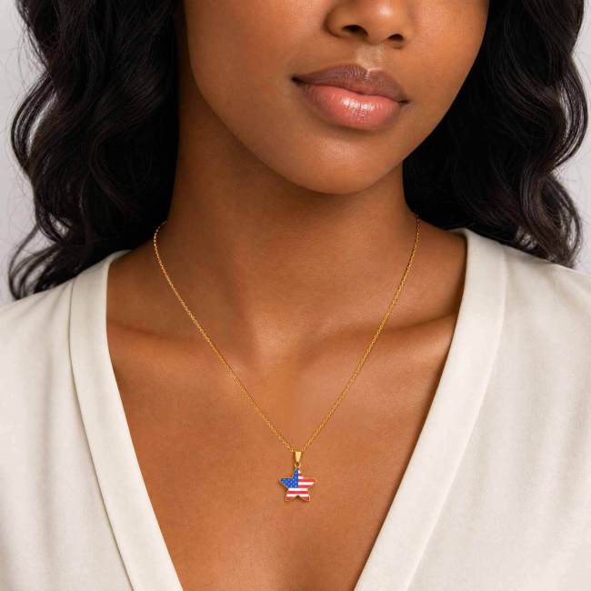 Wholesale Stainless Steel American Flag Pendant