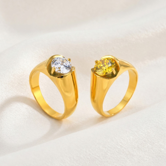 Wholesale Stainless Steel Solitaire Signet Rings