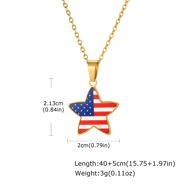 Wholesale Stainless Steel American Flag Pendant
