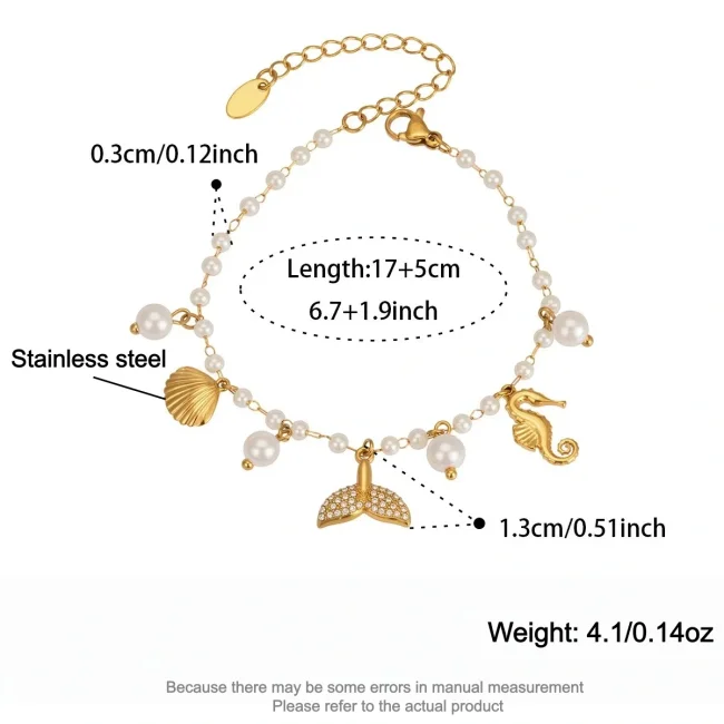 Wholesale Stainless Steel Ocean Tail Charms Bracelets