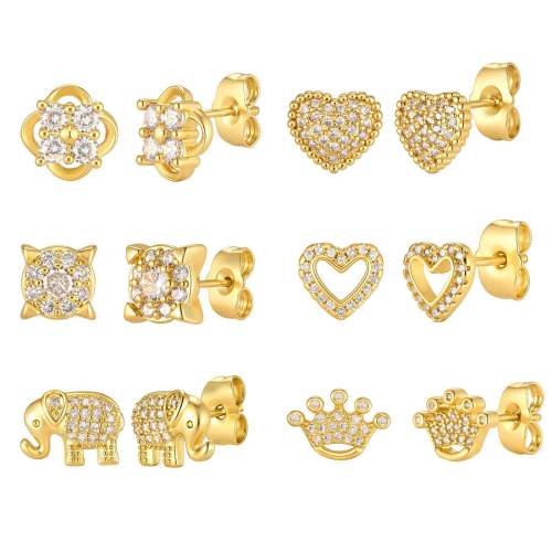 Wholesale Stainless Steel Micro-Pave Tiny Earring