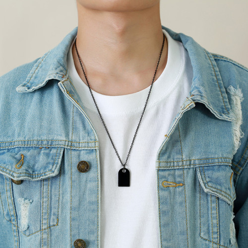 Wholesale Stainless Steel Engravable Geometric Dog Tag Pendant