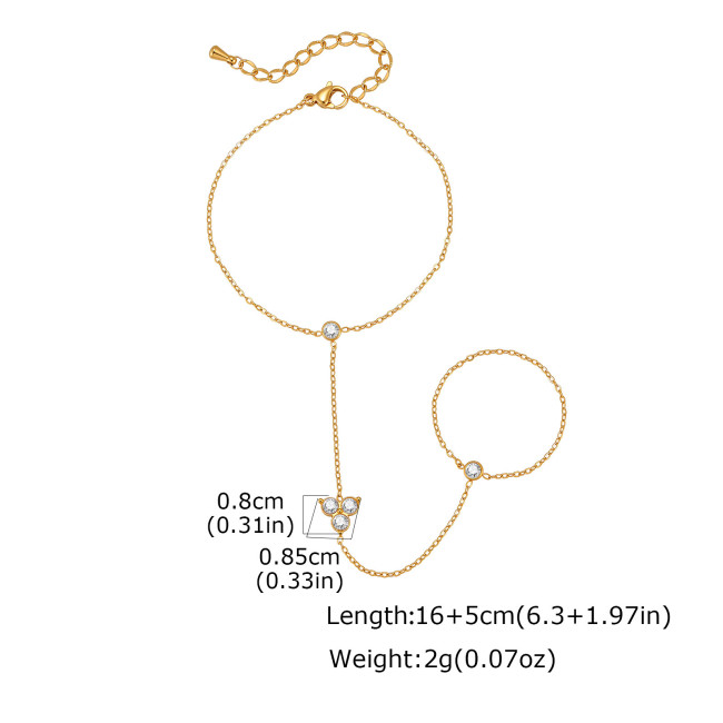 Wholesale Delicate CZ Beaded Multi-Layer Hand Chain Slave Bracelet