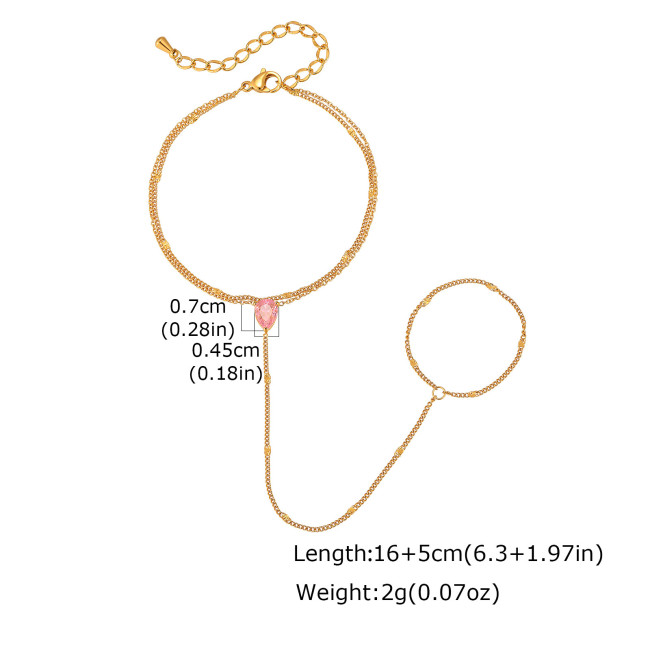 Wholesale Delicate CZ Beaded Multi-Layer Hand Chain Slave Bracelet
