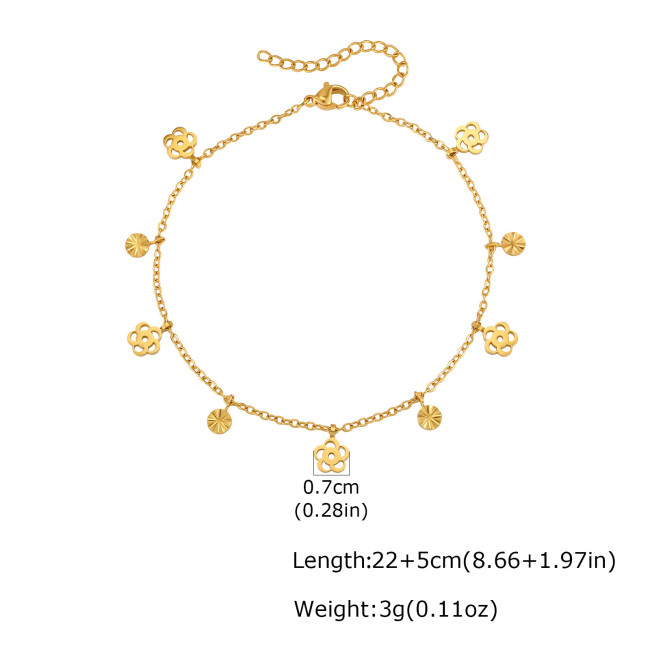 Wholesale Minimalist Lucky Chili Pepper & CZ Dangle Charm Foot Bracelet