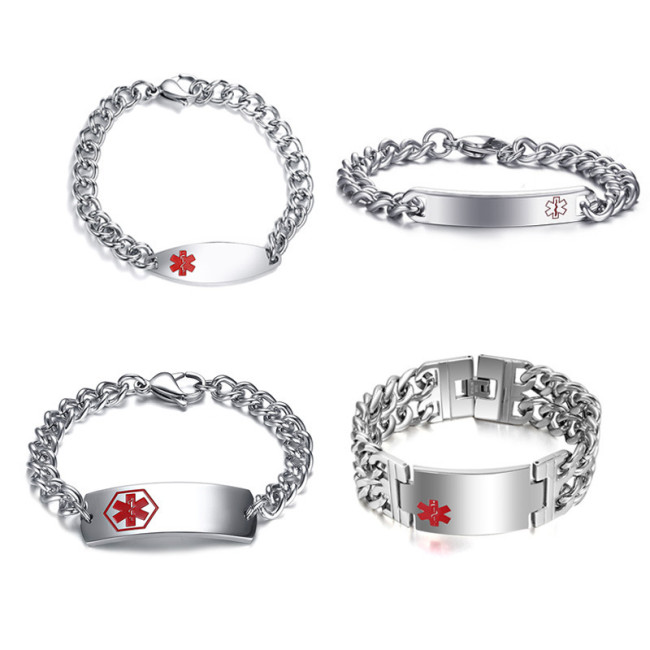 Wholesale Stainless Medical Alert Bracelet with ID Tag