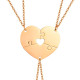 Wholesale Stainless Steel Matching Puzzle Heart Necklace Set