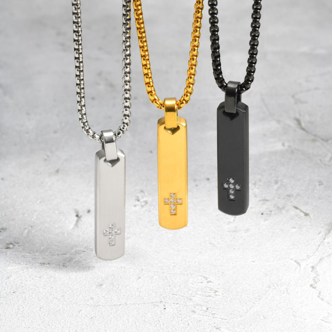Wholesale Stainless Steel Minimalist Cross Pendant Necklace