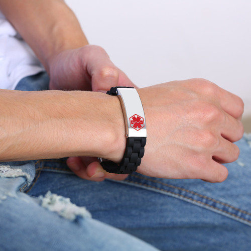 Wholesale Stainless Steel Engraved Medical Alert ID Bracelet