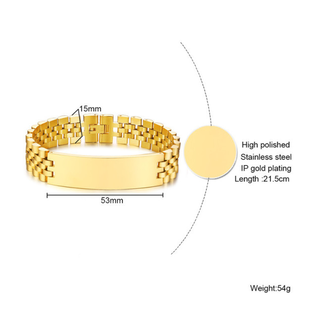 Wholesale Stainless Steel ID Plate Bracelet for Men