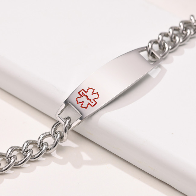 Wholesale Stainless Steel Medical Alert Bracelet Gold ID Chain Bracelet