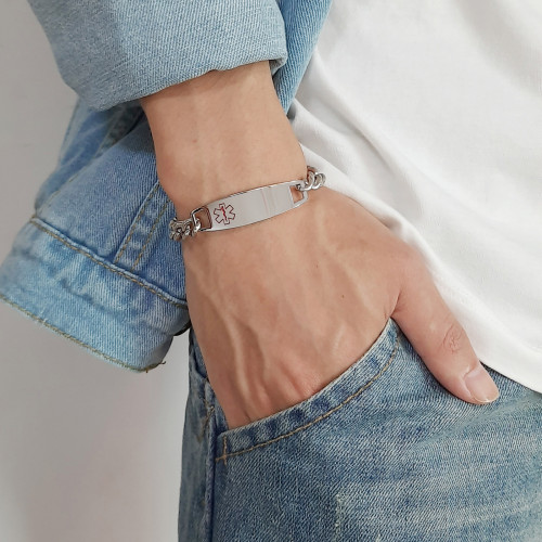 Wholesale Stainless Steel Medical Alert Bracelet Gold ID Chain Bracelet