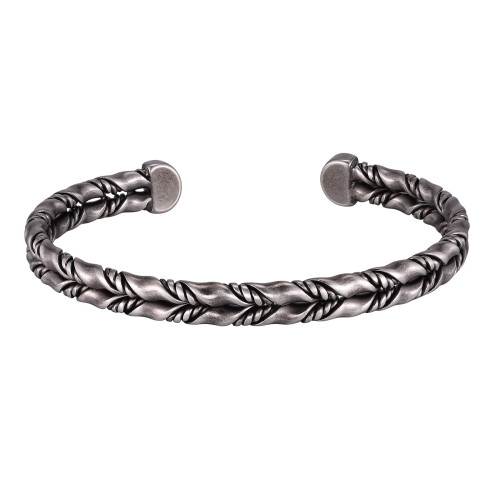 Wholesale Men's Stainless Steel Braided Wire Open Cuff Bracelet