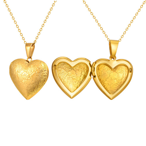 Wholesale Stainless Steel Vintage Heart Locket Necklace