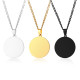Wholesale Stainless Steel Personalized Blank Disc Pendant Necklace