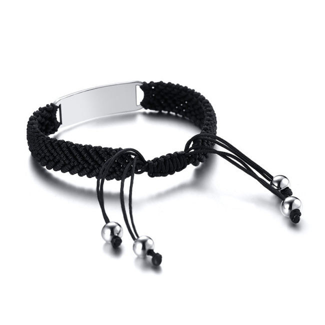 Wholesale Stainless Steel Engravable Medical Alert Braided Bracelet