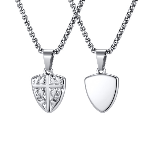 Wholesale Stainless Steel Religious Shield Cross Pendant