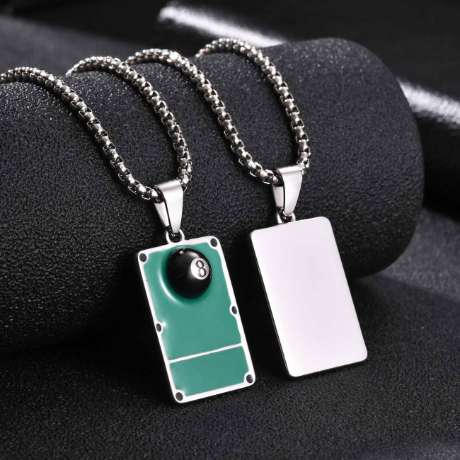 Wholesale Stainless Steel Lucky 8 Ball Billiards Table Pendant