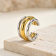Wholesale Women's Stainless Steel Two-Tone Triple Band Ear Cuff