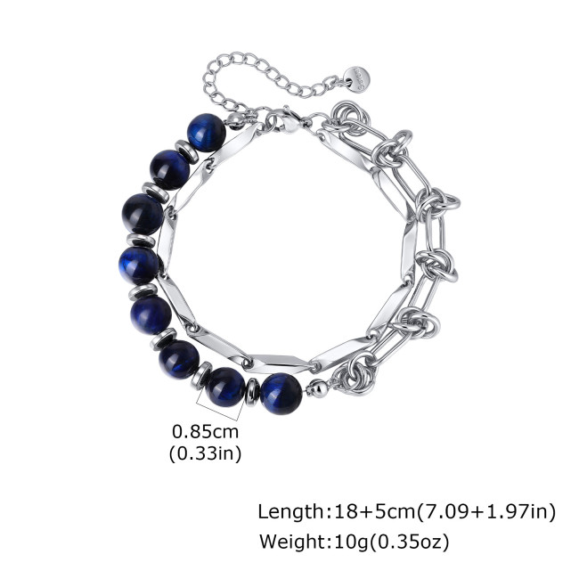Wholesale Stainless Steel Natural Stone Bead Bracelet Collection