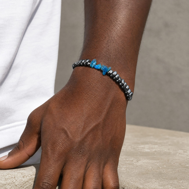 Wholesale Stainless Steel Apatite Bead Bracelet
