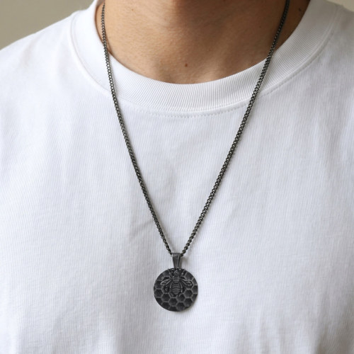 Wholesale Stainless Steel Bee Honeycomb Pendant