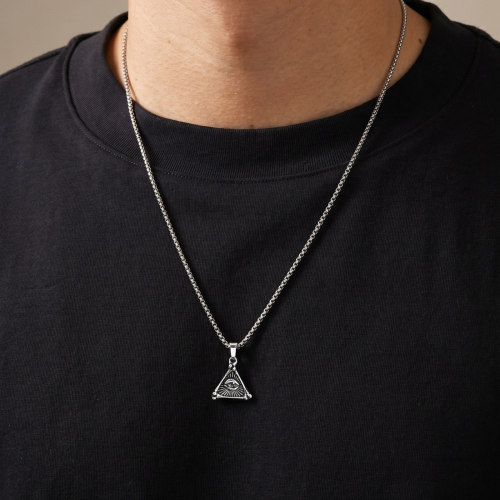 Wholesale Stainless Steel Triangular “Evil Eye” Pendant