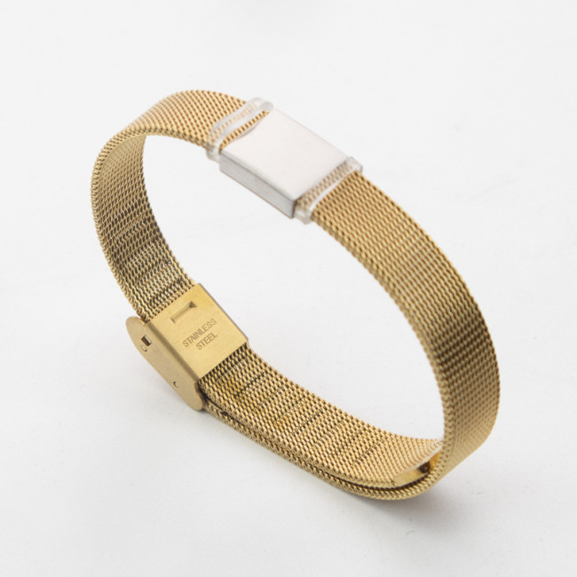 Wholesale Stainless Steel Mesh Belt Engravable ID Bracelet