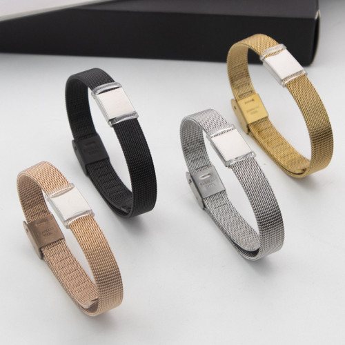 Wholesale Stainless Steel Mesh Belt Engravable ID Bracelet