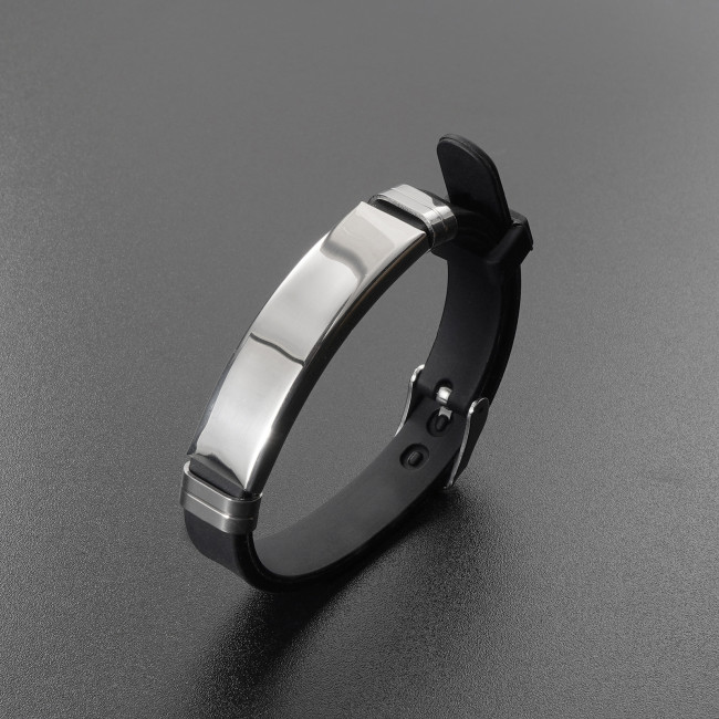 Wholesale Personalize Silicone Stainless Steel ID Bracelet