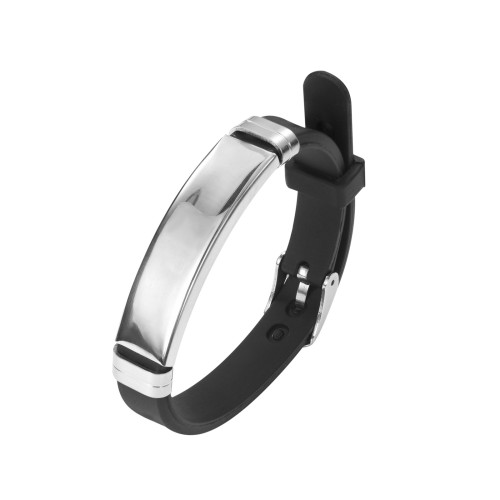Wholesale Personalize Silicone Stainless Steel ID Bracelet