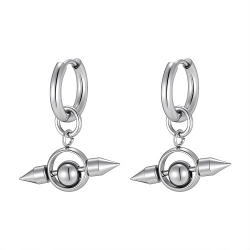 Wholesale Stainless Steel Punk Spike Planet Orb Earrings