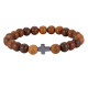 Wholesale Men's Natural Wood Bead Cross Stretch Bracelet
