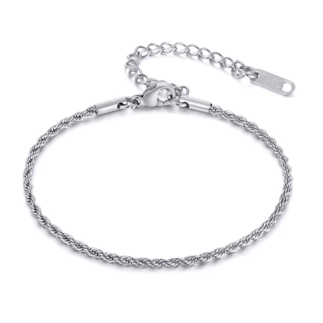Wholesales Stainless Steel Twisted Rope Chain Link Bracelet