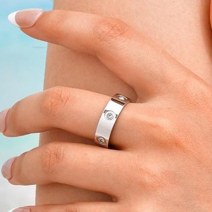 Wholesale Modern Stainless Steel CZ Band Ring