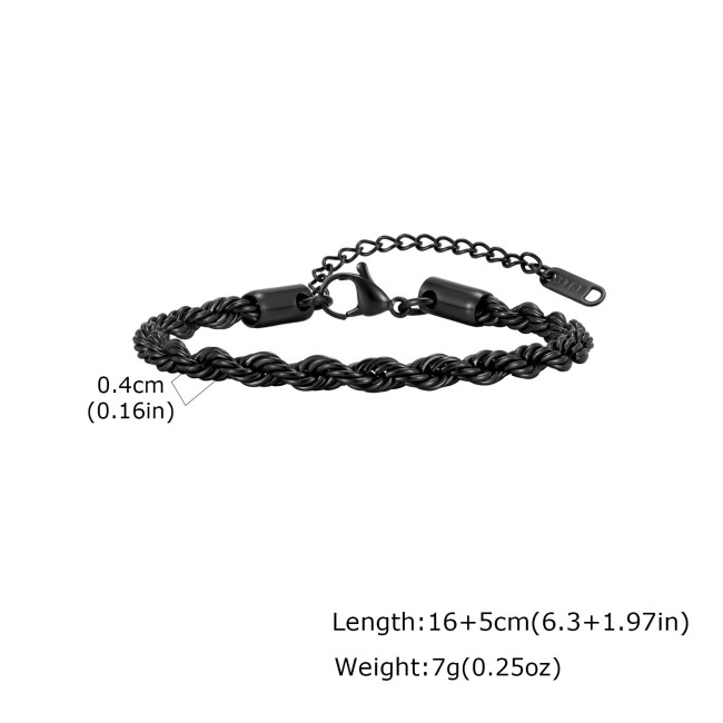 Wholesales Stainless Steel Twisted Rope Chain Link Bracelet