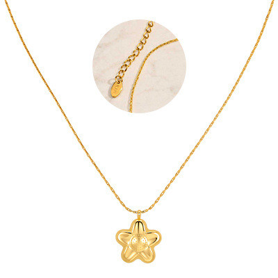 Wholesale Minimalist 3D Puffy Flower Charm Pendant