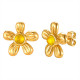 Wholesale Stainless Steel Puffy Flower Stud Earrings