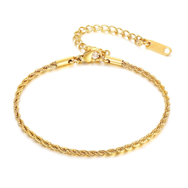 Wholesales Stainless Steel Twisted Rope Chain Link Bracelet