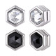 Wholesale Trendy Hexagon Crystal Magnetic Clip-On Stud Earrings