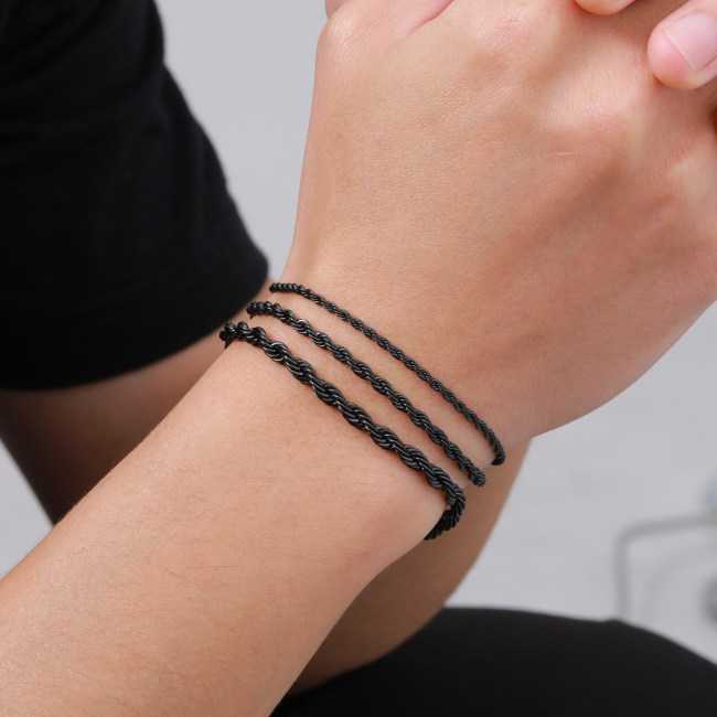 Wholesales Stainless Steel Twisted Rope Chain Link Bracelet