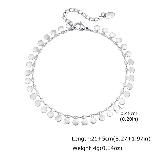 Wholesale Stainless Steel Round Disc Foot Jewelry