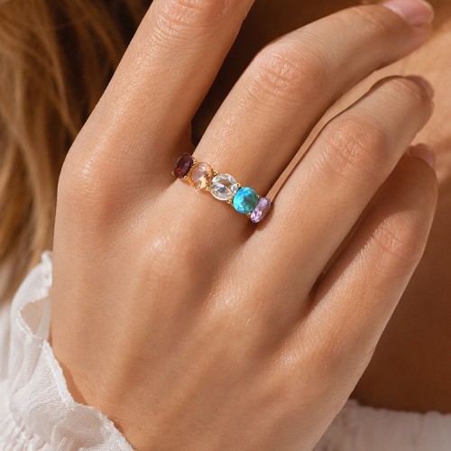 Wholesale Luxury Multi-Gemstone Eternity Band Ring