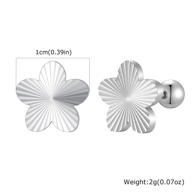 Wholesale Stainless Steel Sunburst Flower Heart Stud Earrings