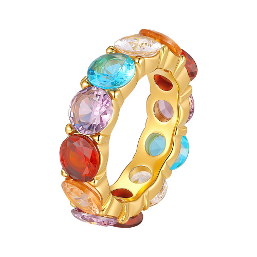 Wholesale Luxury Multi-Gemstone Eternity Band Ring