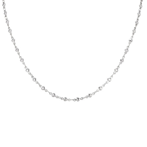 Wholesale Stainless Steel Tiny Heart Station Chain Necklace