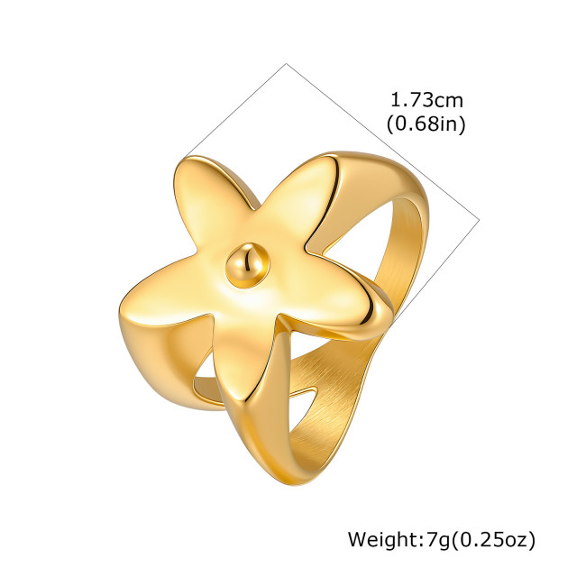 Wholesale Women's Gold Plated Puffy Starfish Enamel Ring