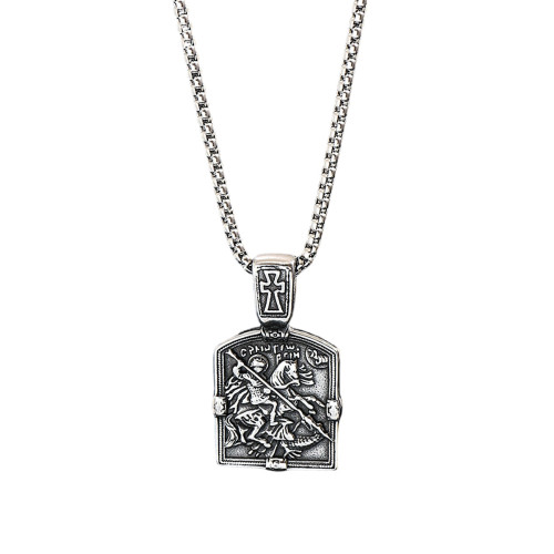 Wholesale Stainless Steel St. George Slaying Dragon Medal Pendant
